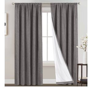 Gray Black out curtains pair 52w 95long Black out curtains